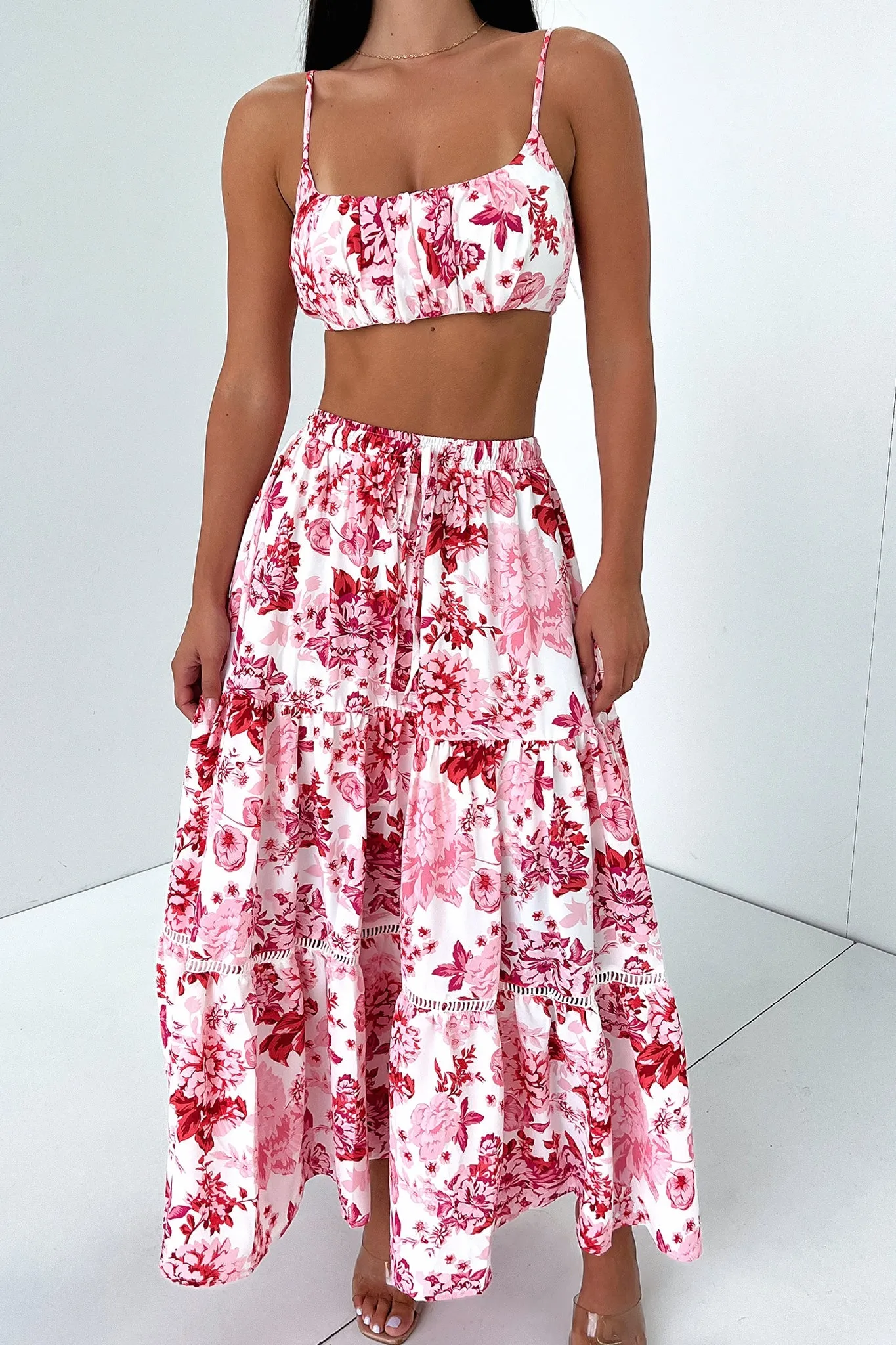 Kei Maxi Skirt - Pink / Red Floral sold by Thats So Fetch product image thumbnail 4