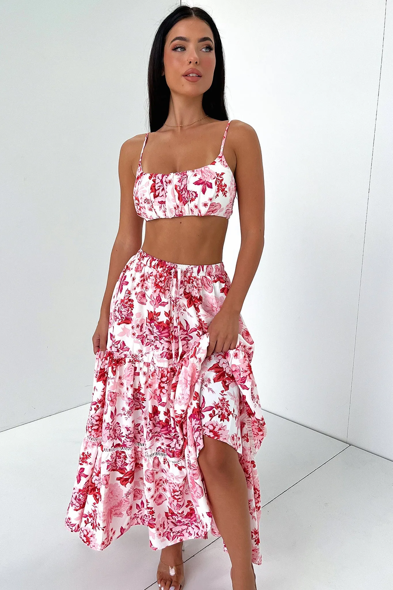 Kei Maxi Skirt - Pink / Red Floral sold by Thats So Fetch product image thumbnail 5