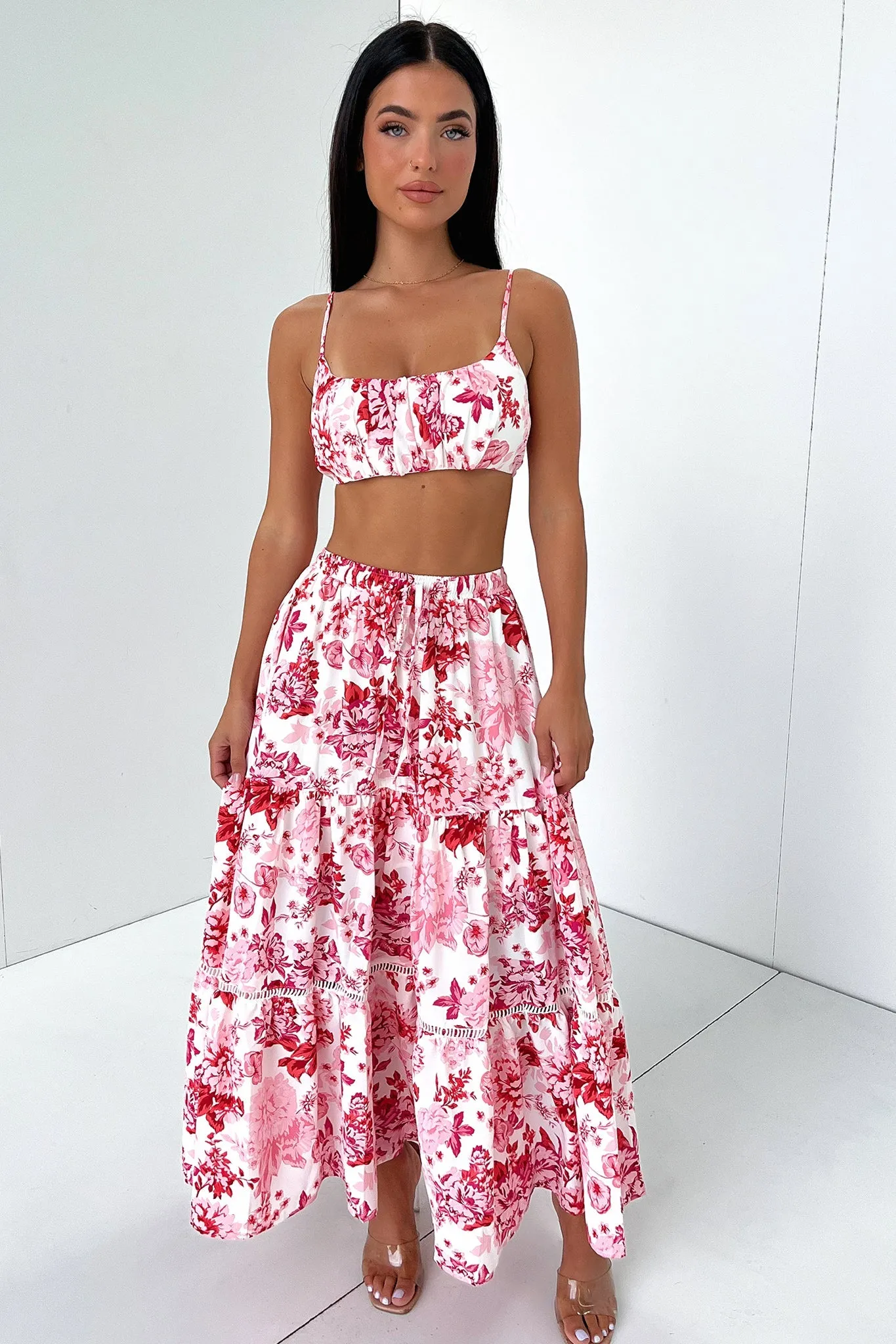 Kei Maxi Skirt - Pink / Red Floral sold by Thats So Fetch product image thumbnail 3