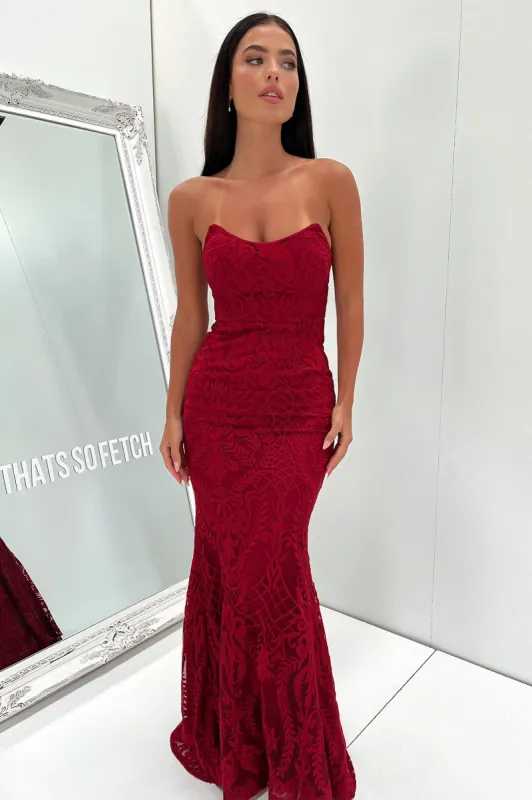 Ardell Maxi Dress - Burgandy sold by Thats So Fetch
