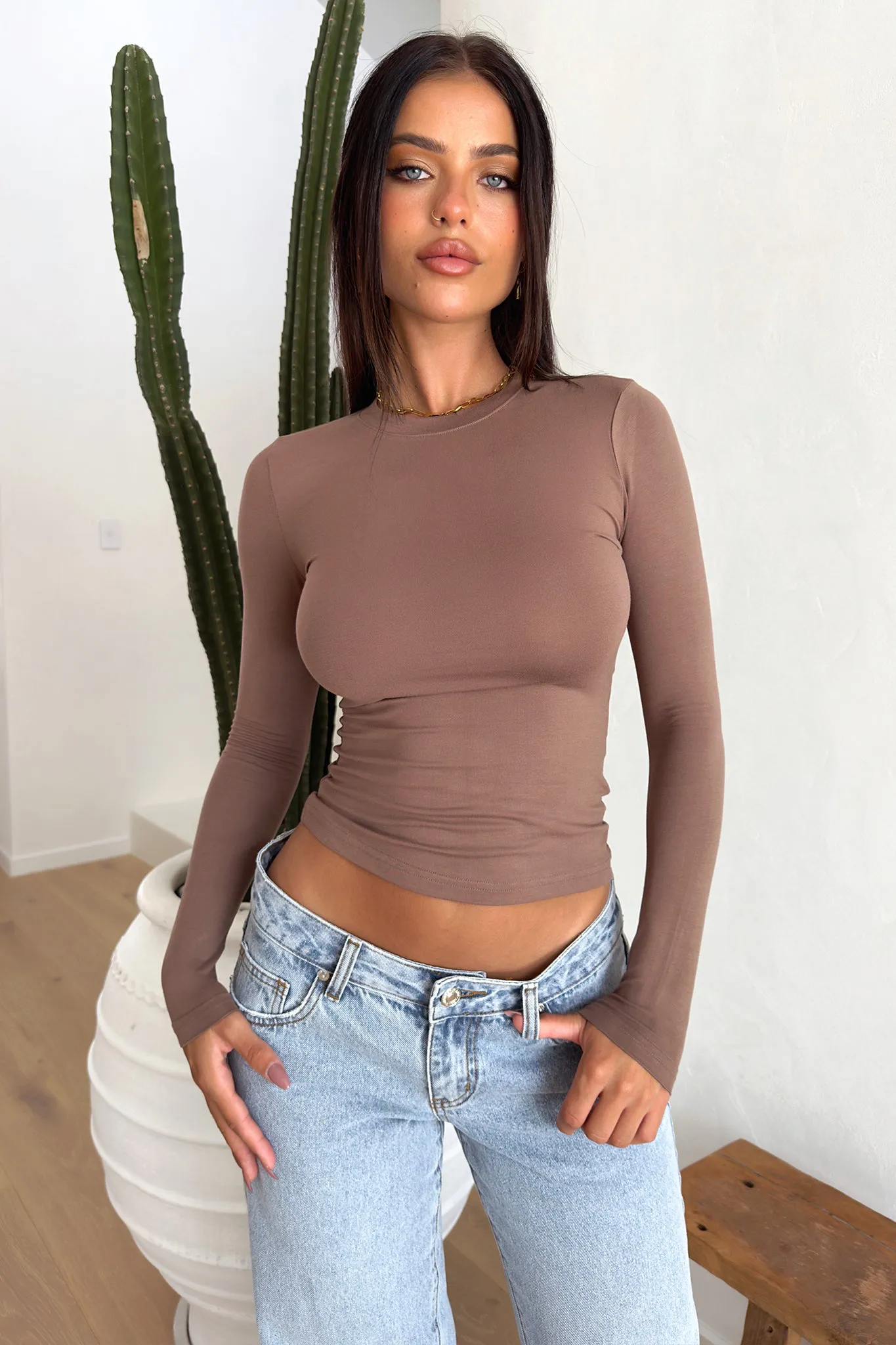 Amos Long Sleeve Tee - Brown sold by Thats So Fetch product image thumbnail 2