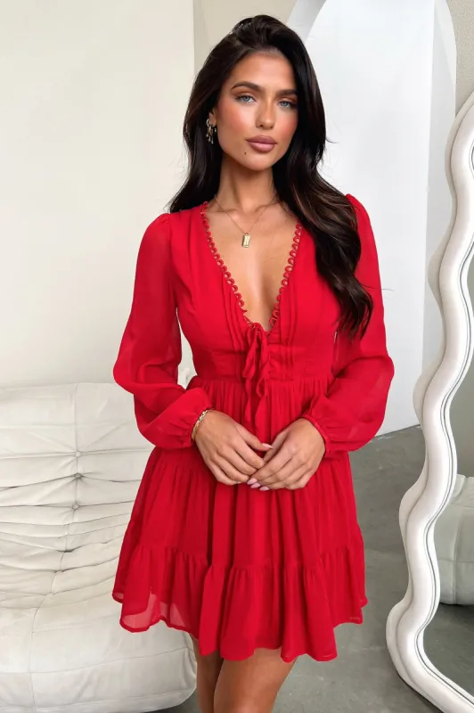 Lexie Long Sleeve Dress - Red sold by Thats So Fetch