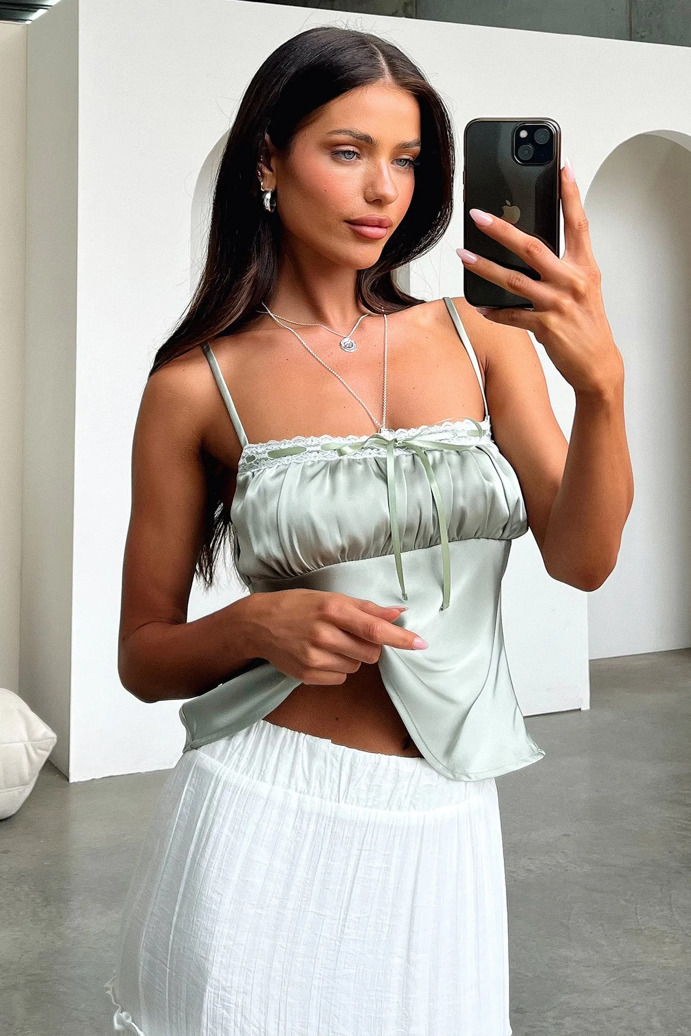 Dash Silky Cami Top - Sage sold by Thats So Fetch product image thumbnail 3