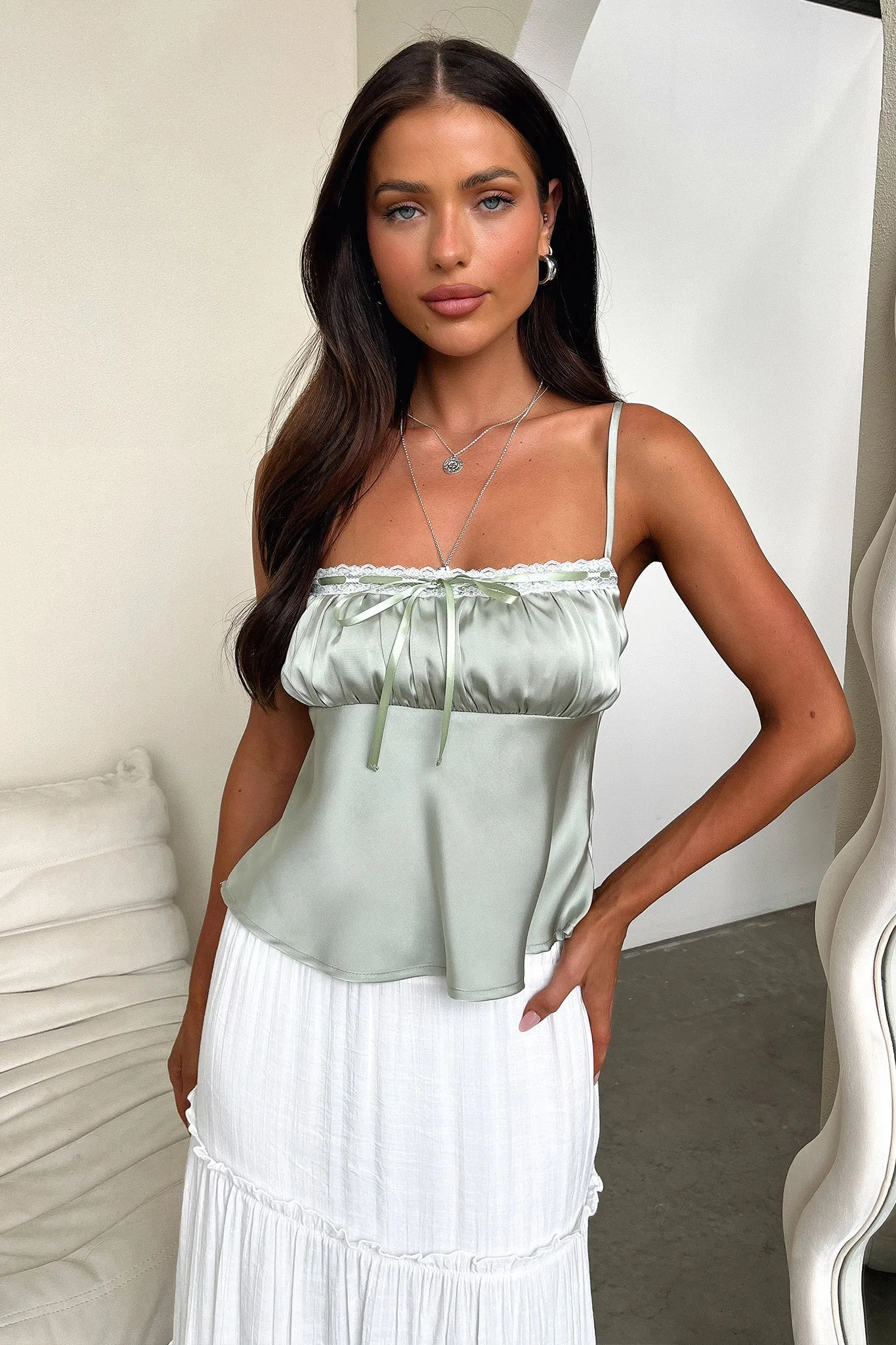 Dash Silky Cami Top - Sage sold by Thats So Fetch product image thumbnail 4