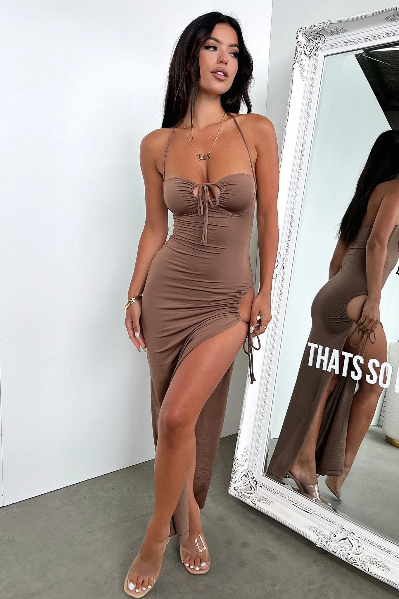 Imana Maxi Dress - Brown sold by Thats So Fetch product image thumbnail 4