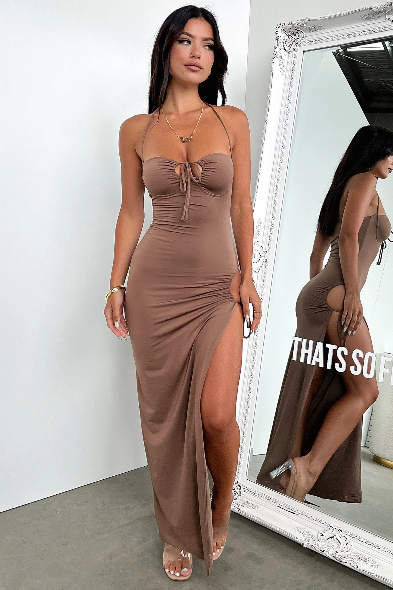 Imana Maxi Dress - Brown sold by Thats So Fetch product image thumbnail 3