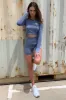 TSF Fox Long Sleeve Crop - Blue sold by Thats So Fetch
