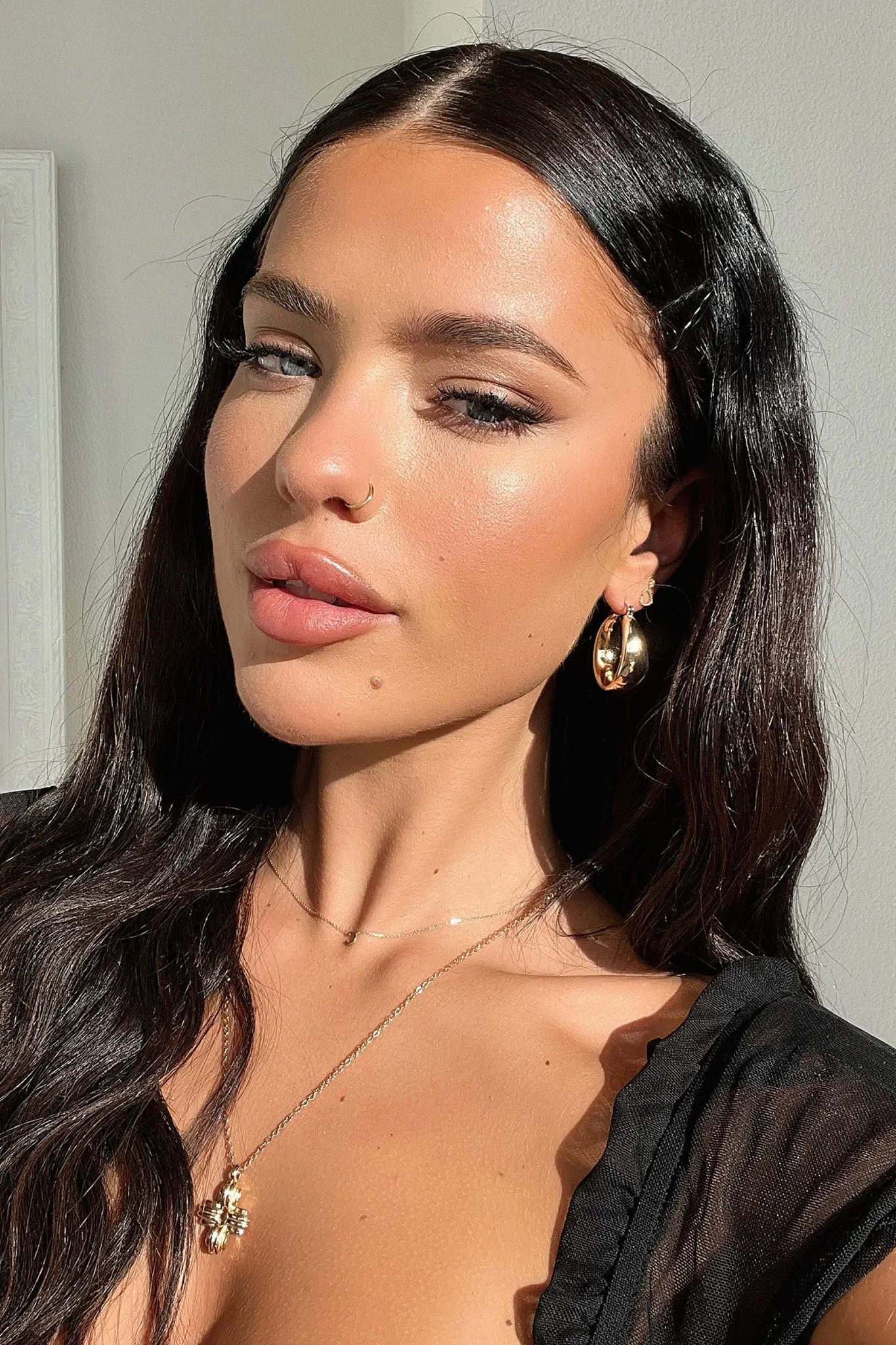 Zoey Hoop Earrings - Gold sold by Thats So Fetch product image thumbnail 5