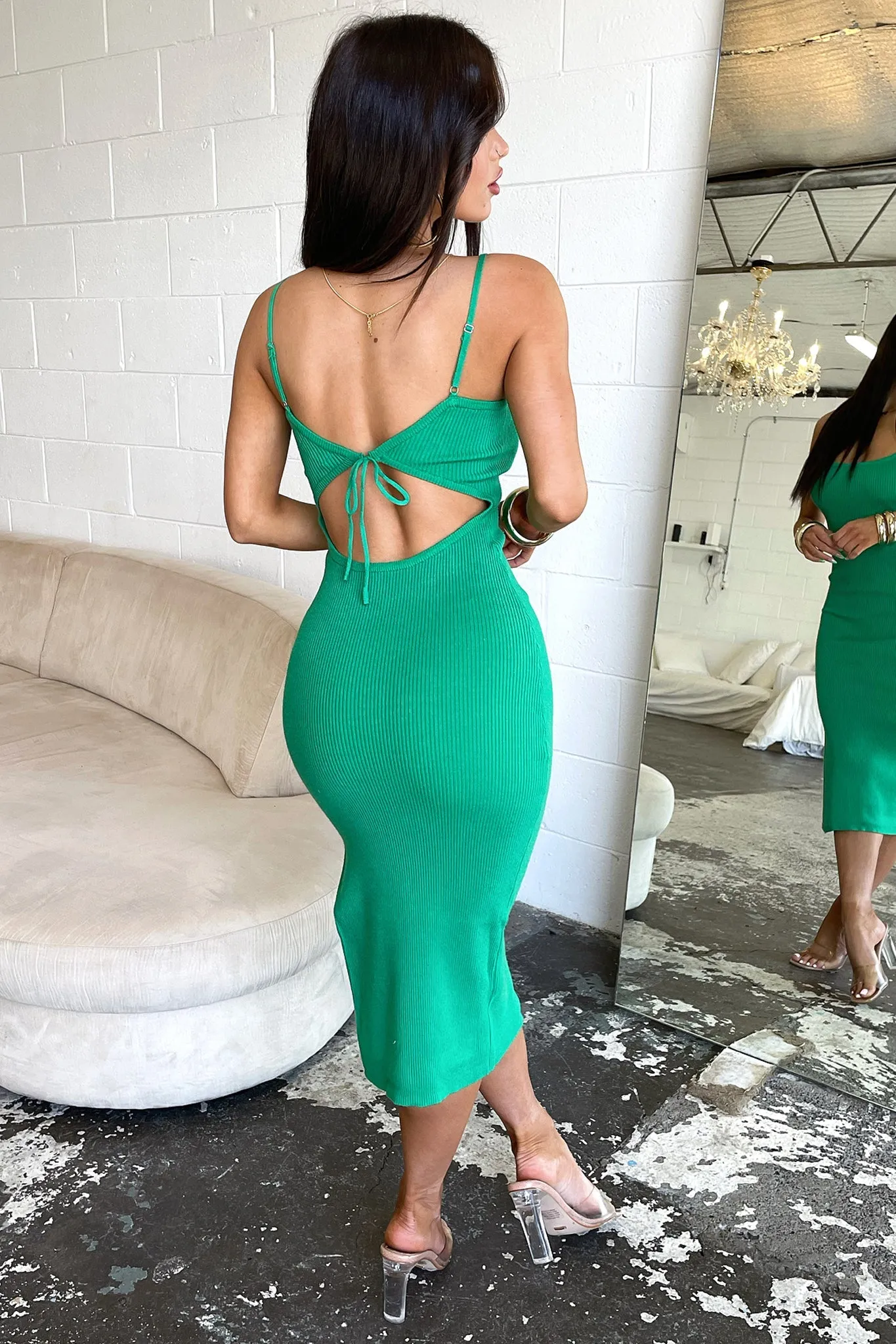 Erin Midi Dress - Dark Green sold by Thats So Fetch product image thumbnail 4