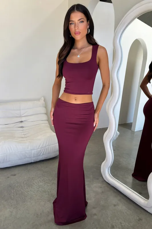 Clementine Maxi Skirt - Wine sold by Thats So Fetch