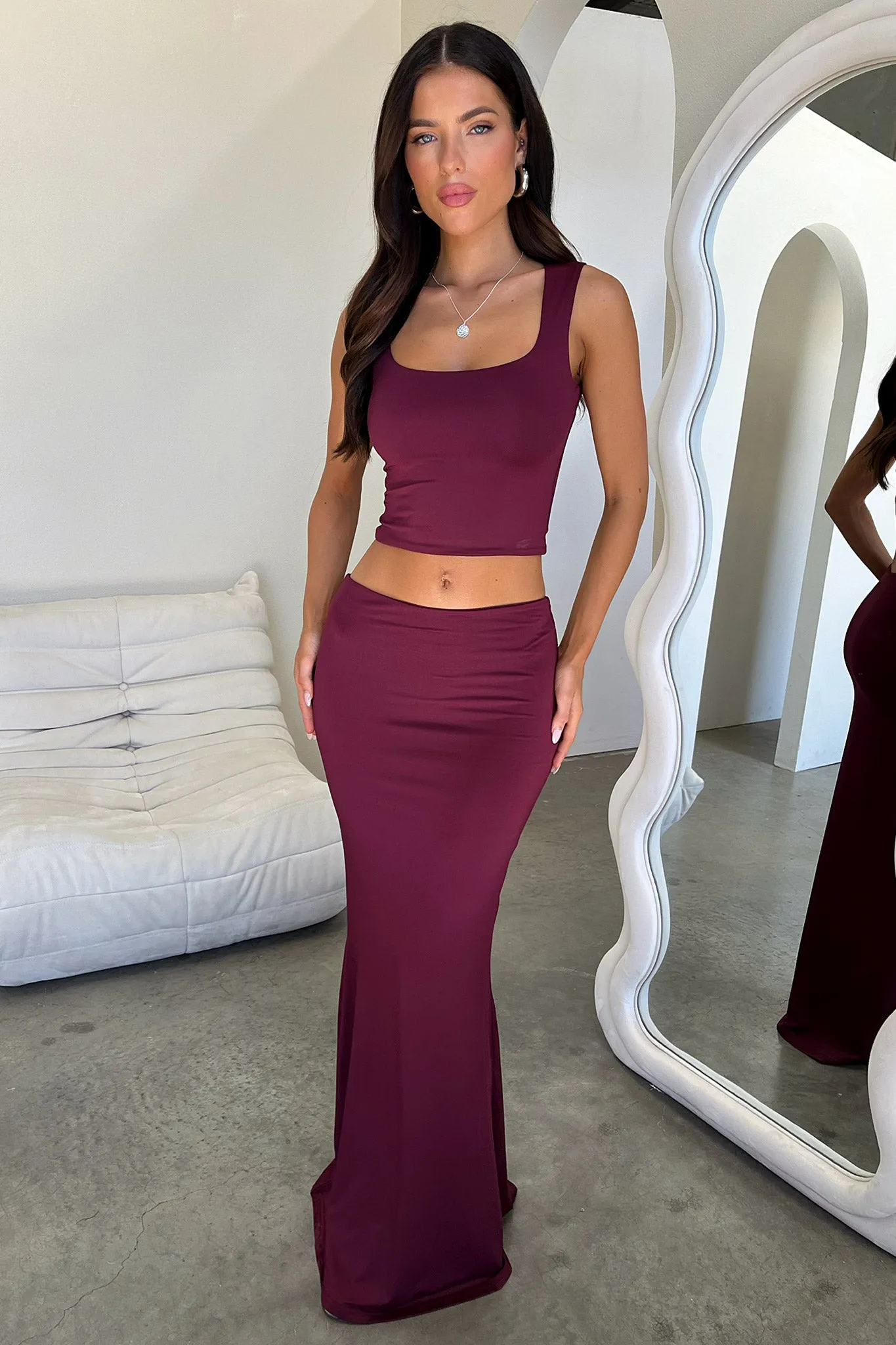 Clementine Maxi Skirt - Wine sold by Thats So Fetch