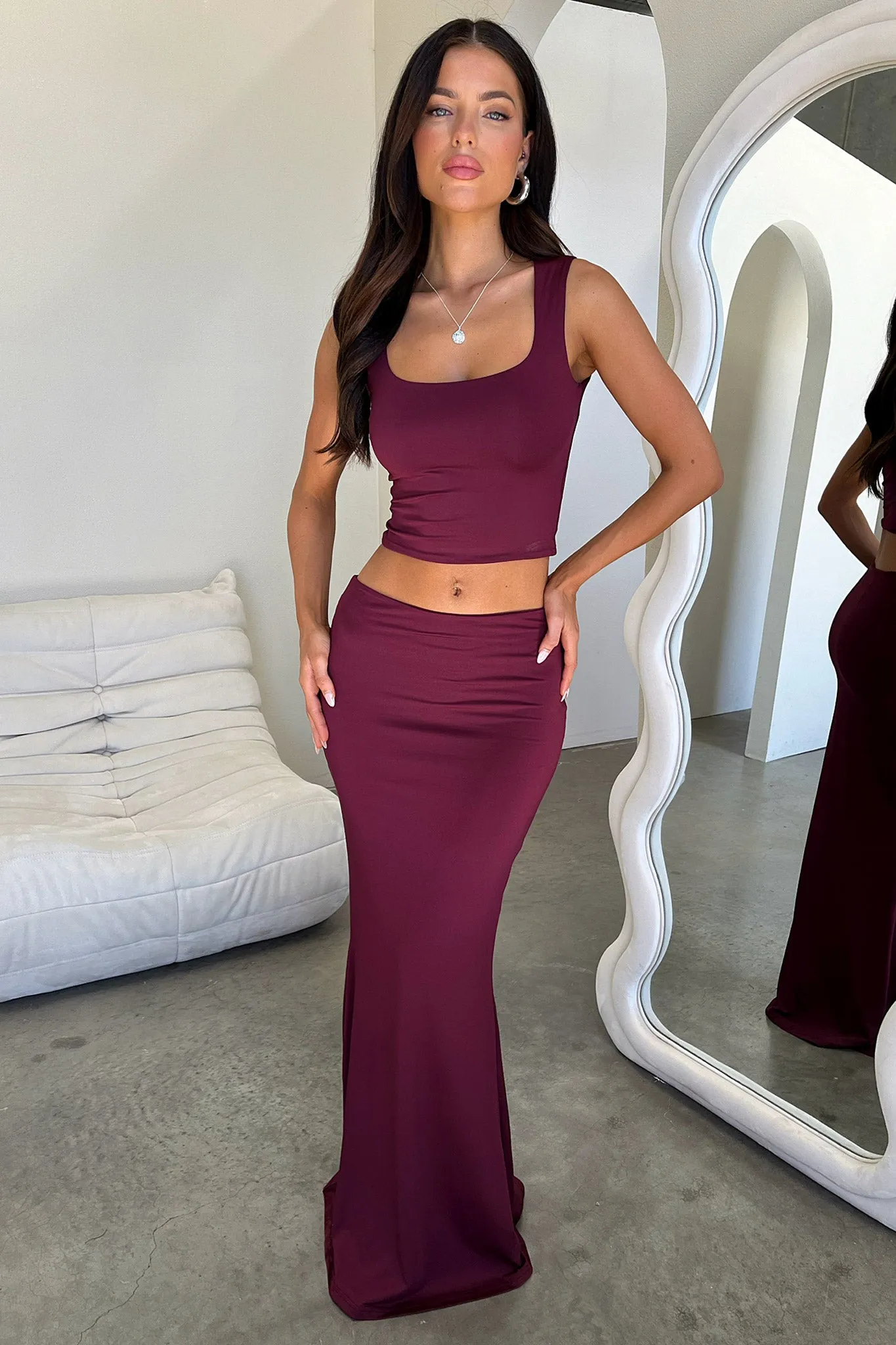 Clementine Maxi Skirt - Wine sold by Thats So Fetch product image thumbnail 4