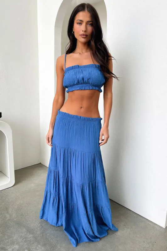 Selina Tiered Maxi Skirt - Royal Blue sold by Thats So Fetch