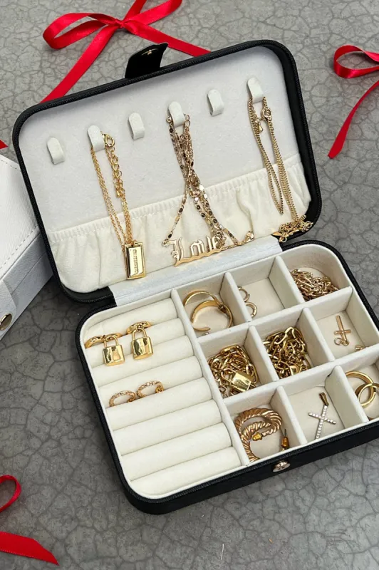 Lina Travel Jewellery Box - Black made by Thats So Fetch