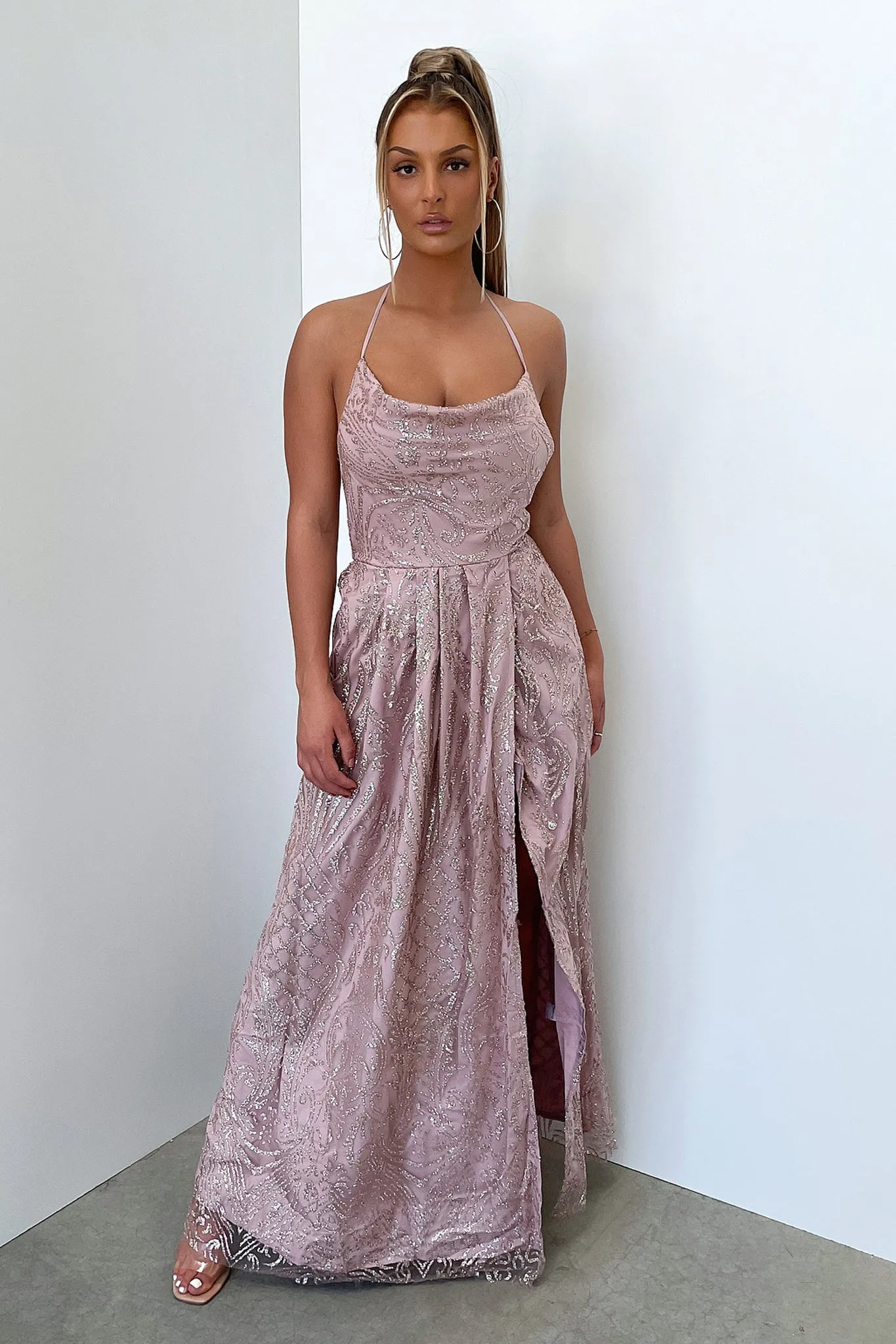 Samara Maxi Dress - Rose Gold sequin sold by Thats So Fetch product image thumbnail 4