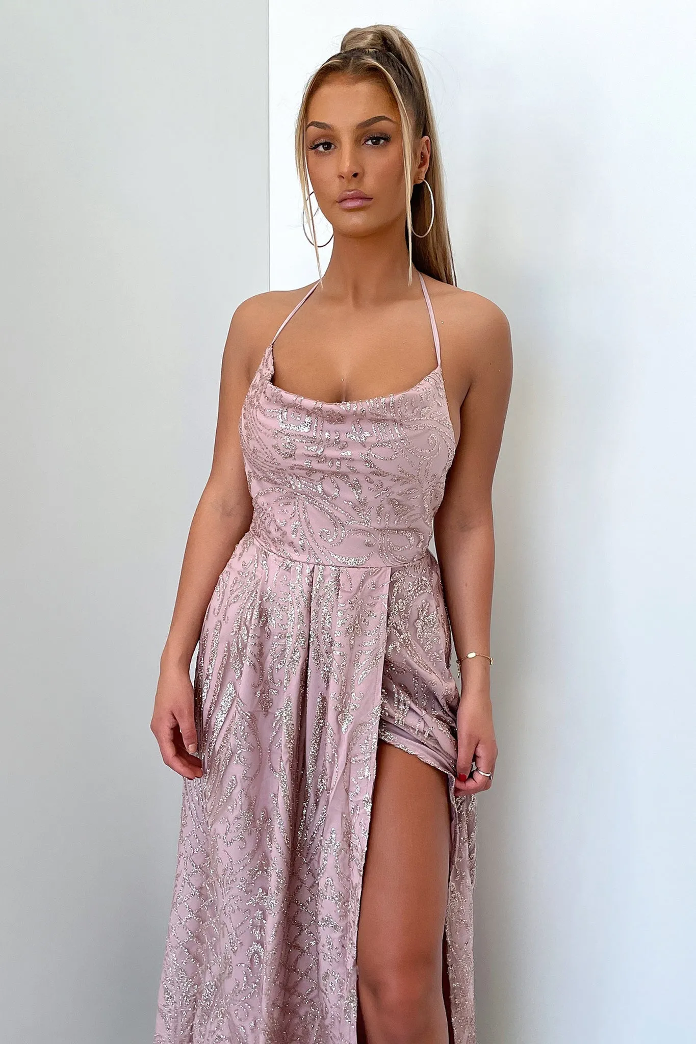 Samara Maxi Dress - Rose Gold sequin sold by Thats So Fetch product image thumbnail 3