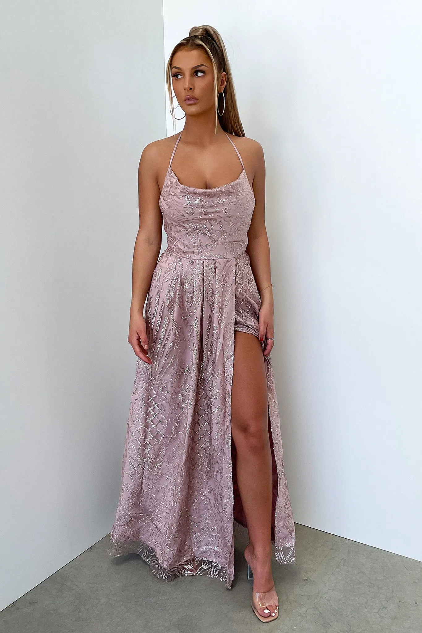 Samara Maxi Dress - Rose Gold sequin sold by Thats So Fetch product image thumbnail 5