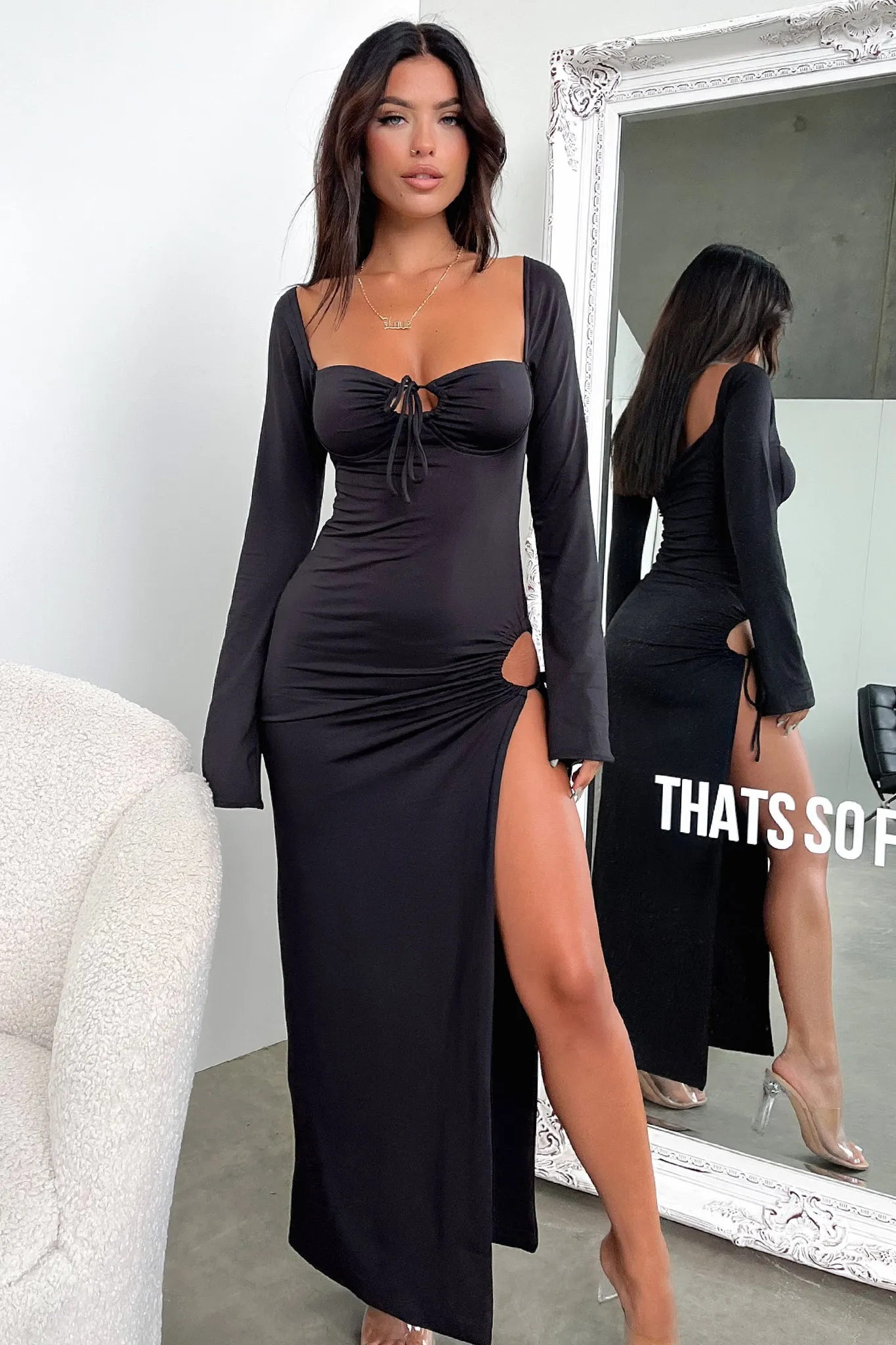 Noor Maxi Dress - Black sold by Thats So Fetch product image thumbnail 4