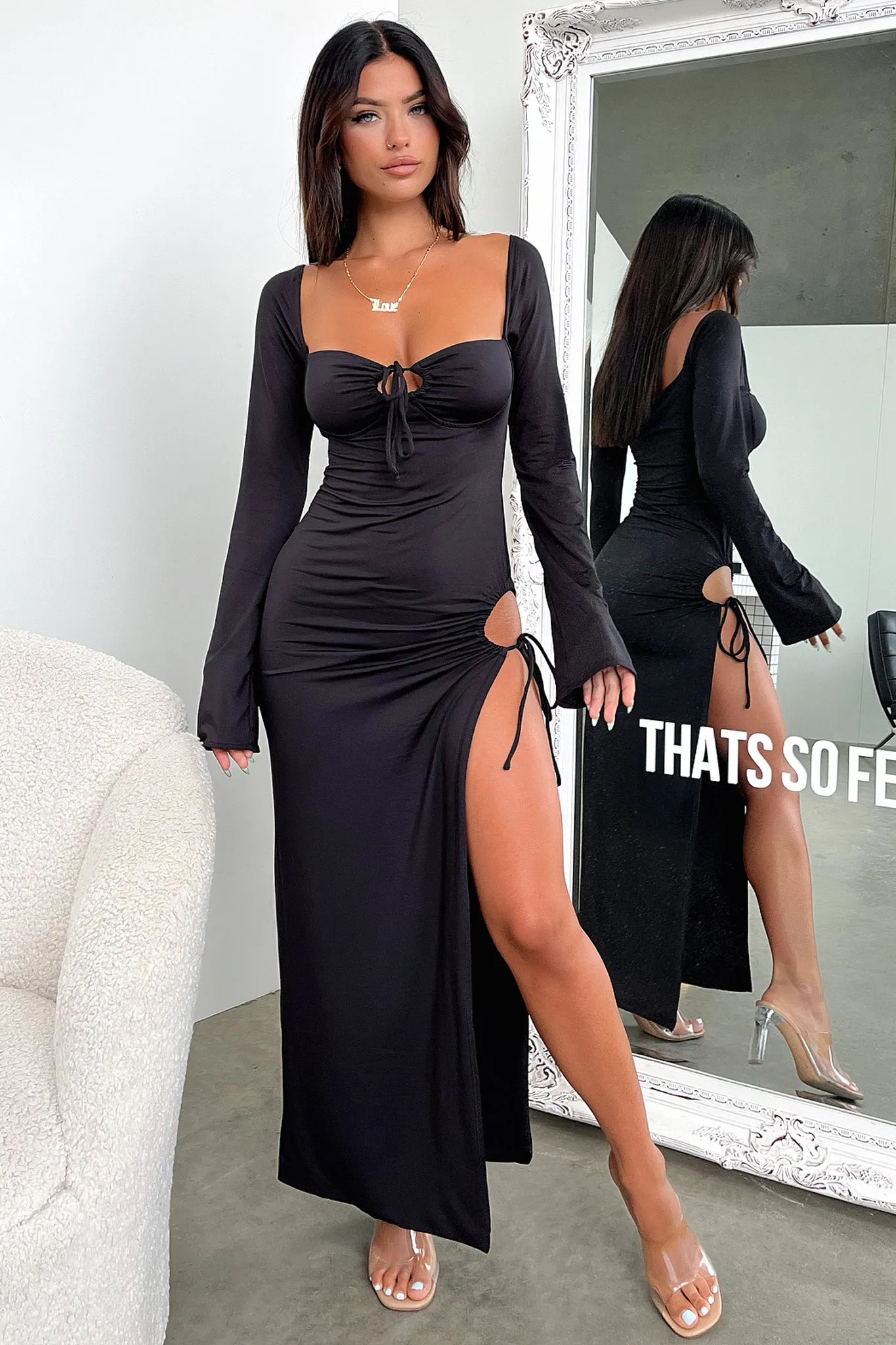 Noor Maxi Dress - Black sold by Thats So Fetch product image thumbnail 5