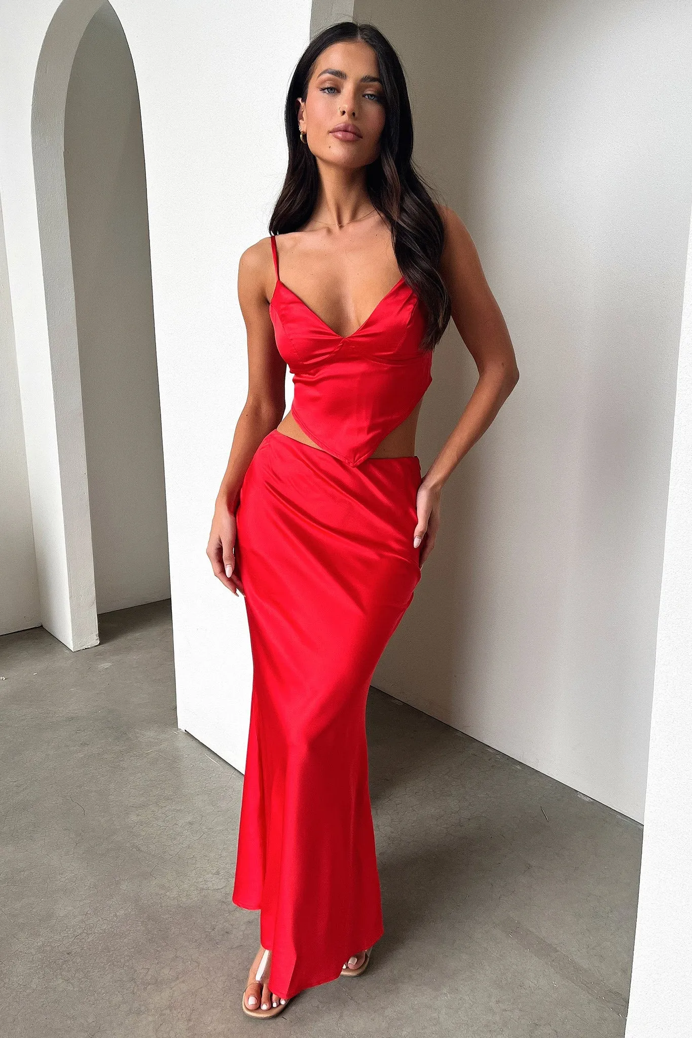 Adira Maxi Skirt - Red sold by Thats So Fetch