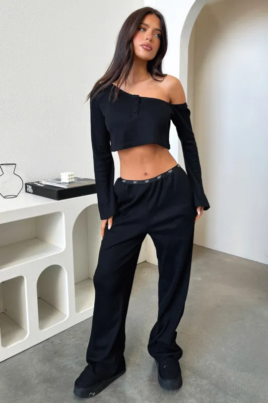 Dana Straight Leg Lounge Pants - Black sold by Thats So Fetch