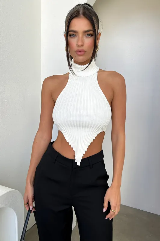 Sylvie Knit Crop - White sold by Thats So Fetch