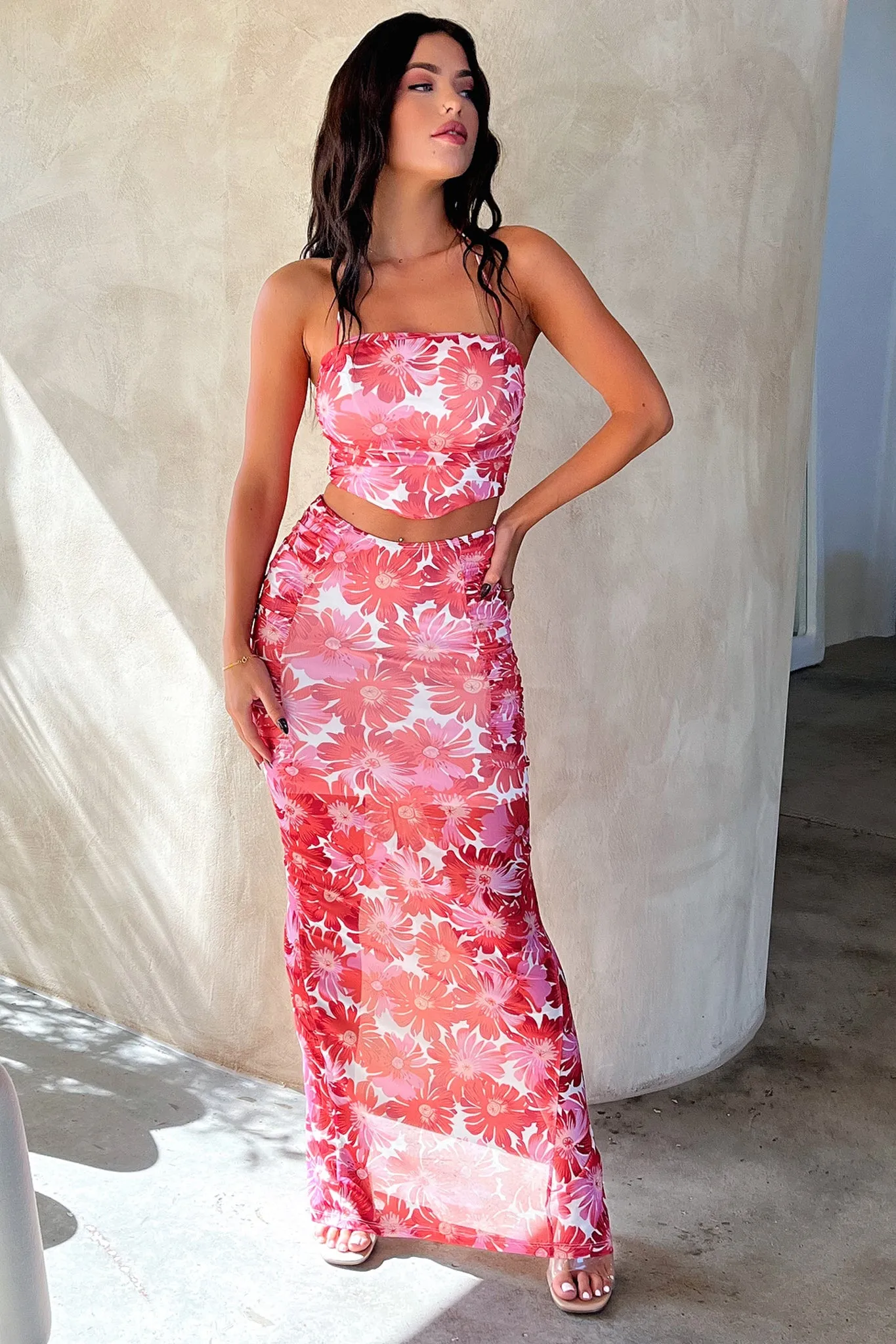 Zari Crop - Red Floral sold by Thats So Fetch product image thumbnail 3