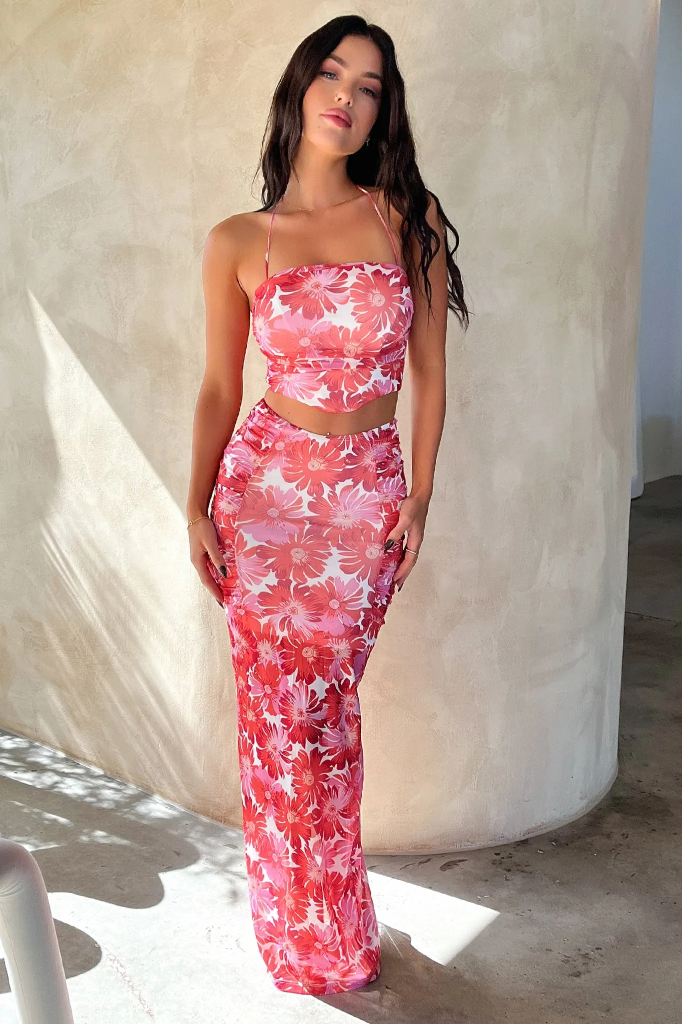 Zari Crop - Red Floral sold by Thats So Fetch product image thumbnail 2