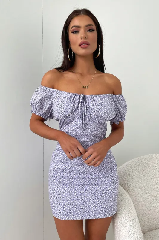 Alma Dress - Purple Floral sold by Thats So Fetch