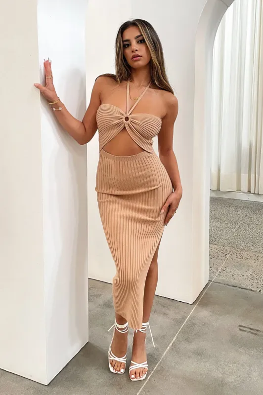 Lian Midi Dress - Tan sold by Thats So Fetch