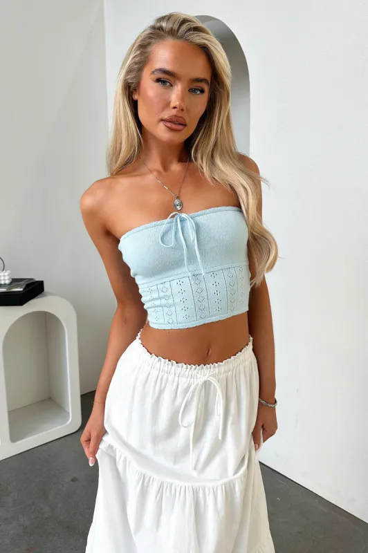 Matia Strapless Crop - Blue sold by Thats So Fetch