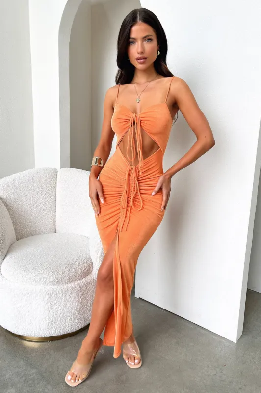 Zahara Midi Dress - Orange sold by Thats So Fetch