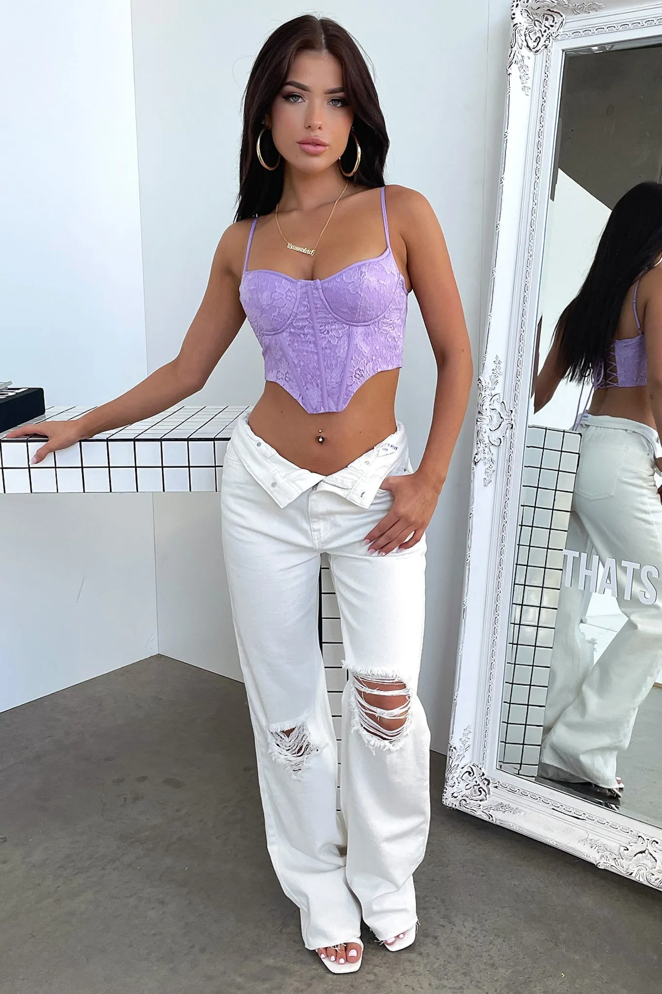 Marko Lace Corset - Lilac sold by Thats So Fetch product image thumbnail 5