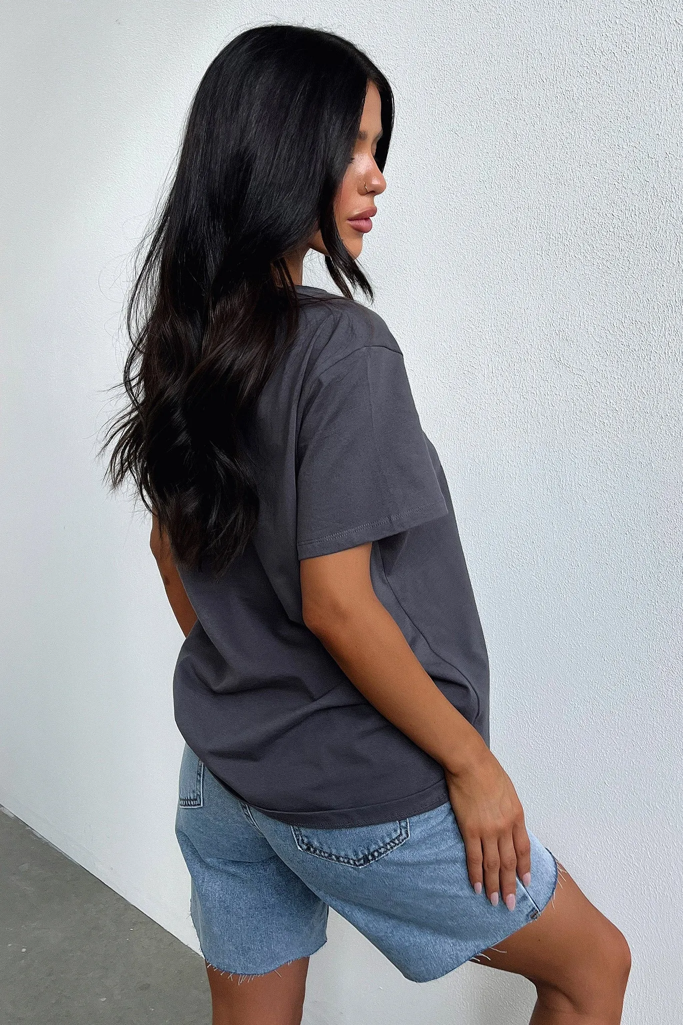 Homestretch Oversized Tee - Charcoal sold by Thats So Fetch product image thumbnail 5