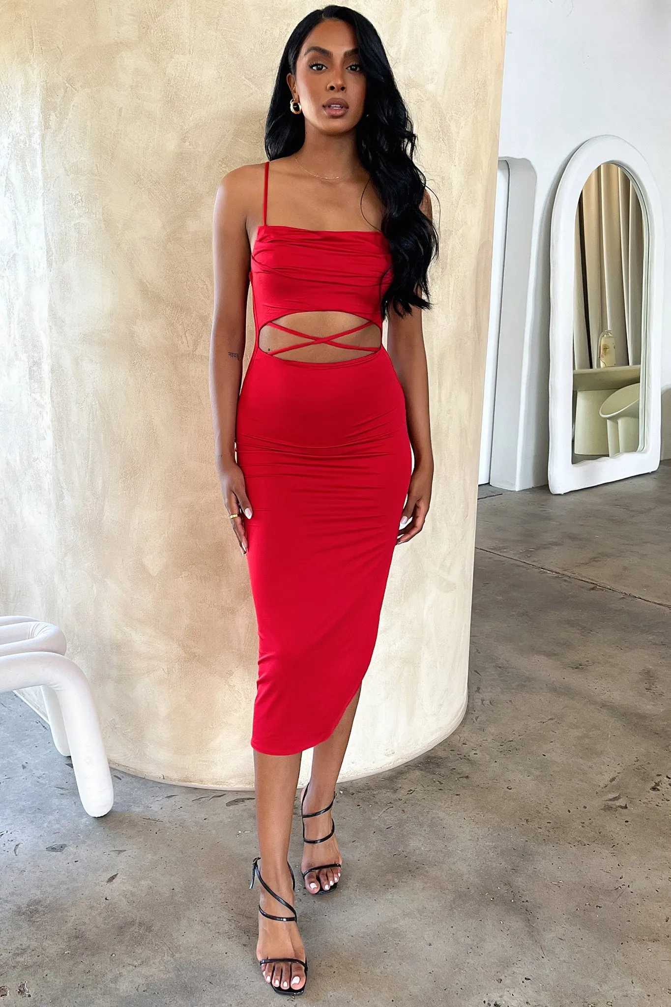 Releck Midi Dress - Red sold by Thats So Fetch product image thumbnail 3