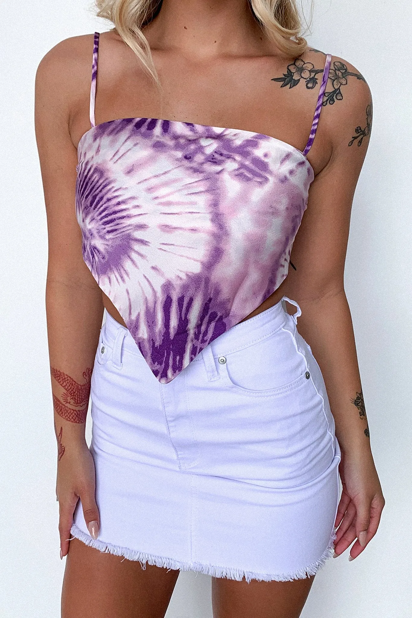 Anayanka Scarf Top - Purple Tie Dye sold by Thats So Fetch product image thumbnail 2