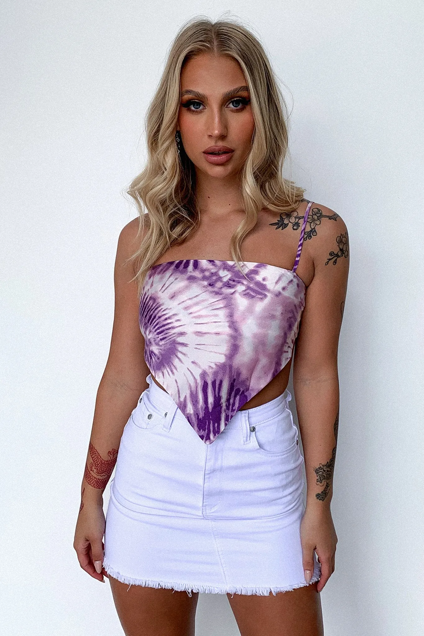 Anayanka Scarf Top - Purple Tie Dye sold by Thats So Fetch product image thumbnail 3