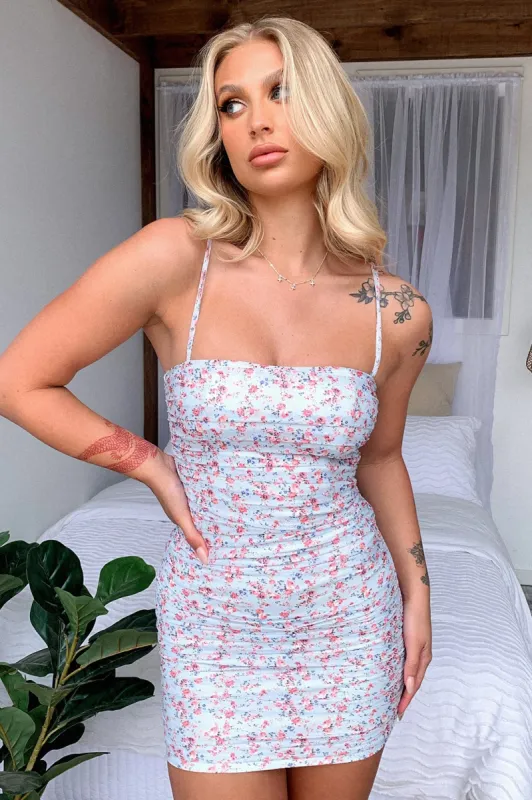 Zuhrah Dress - Blue Floral sold by Thats So Fetch