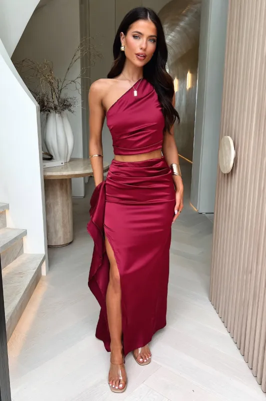 Sanah Maxi Skirt - Burgundy sold by Thats So Fetch
