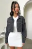 King Cropped Denim Jacket - Black Denim sold by Thats So Fetch