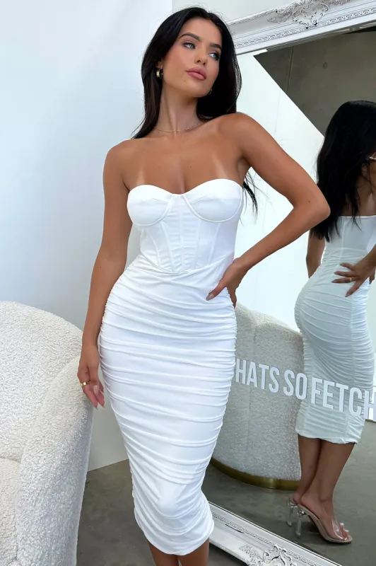 Keely Midi Dress - White sold by Thats So Fetch