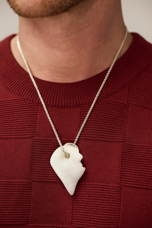 Silver Lucky Coin necklace with Stone pendant (A10) sold by Scott Fraser Collection