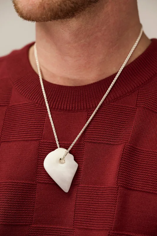 Silver Lucky Coin necklace with Stone pendant (A7) sold by Scott Fraser Collection