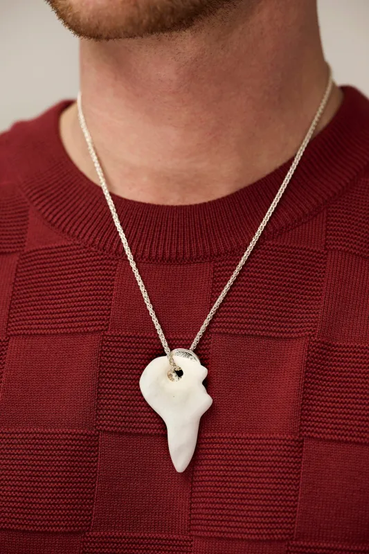 Silver Lucky Coin necklace with Stone pendant (A4) sold by Scott Fraser Collection