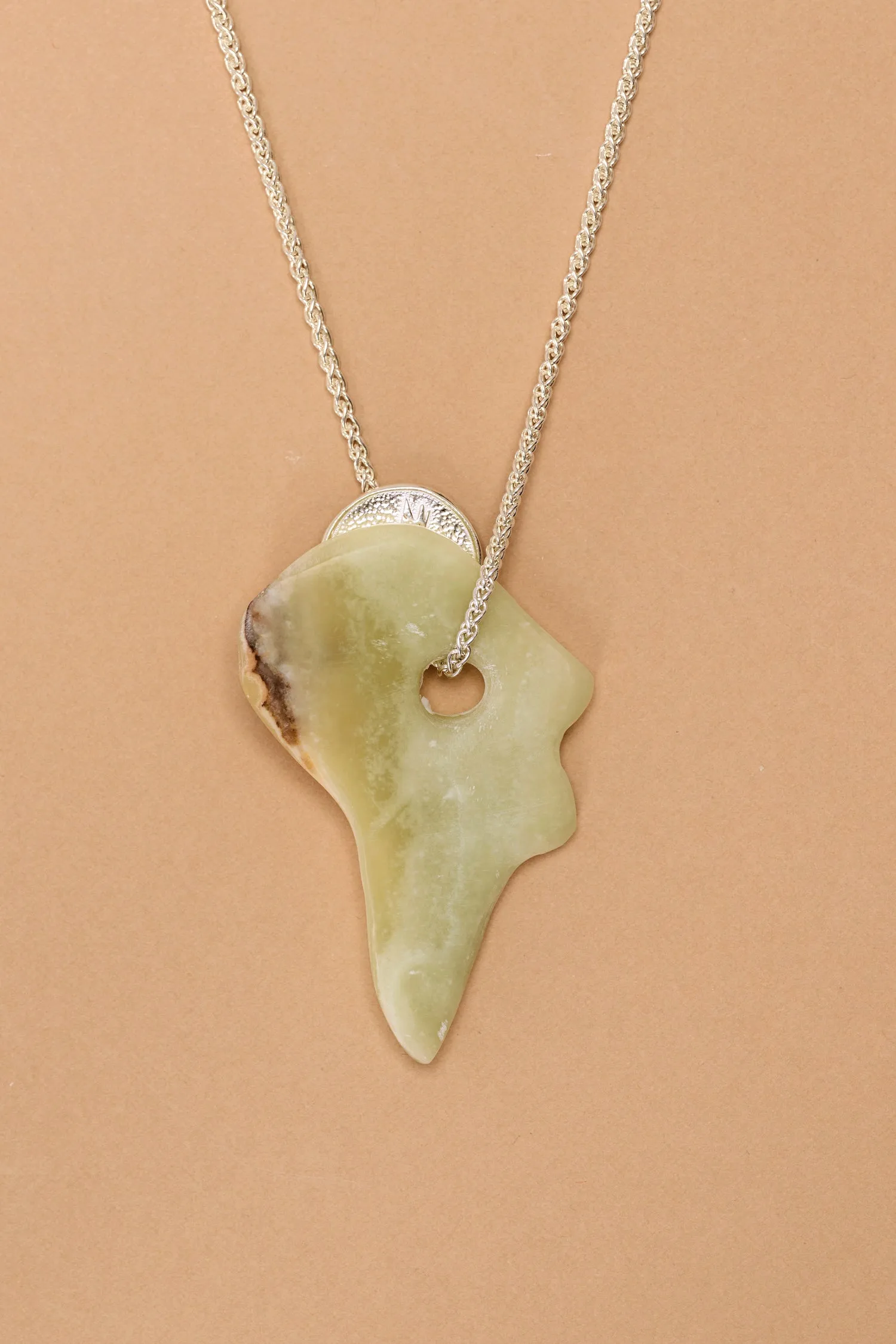 Silver lucky coin necklace with stone pendant (GO3) sold by Scott Fraser Collection product image thumbnail 2