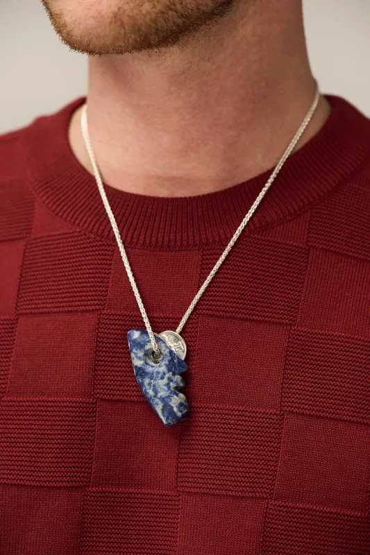 Silver Lucky Coin necklace with Stone pendant - 1 of 1 (B1) sold by Scott Fraser Collection