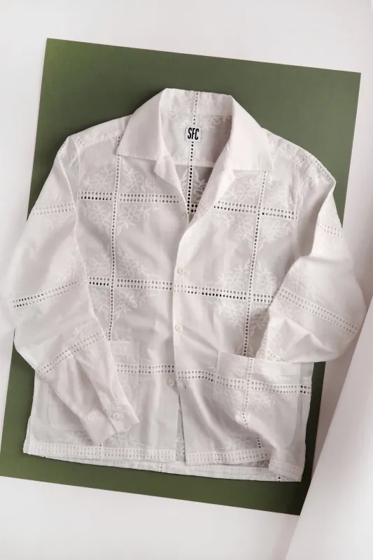 Embroidered pocket shirt made by Scott Fraser Collection