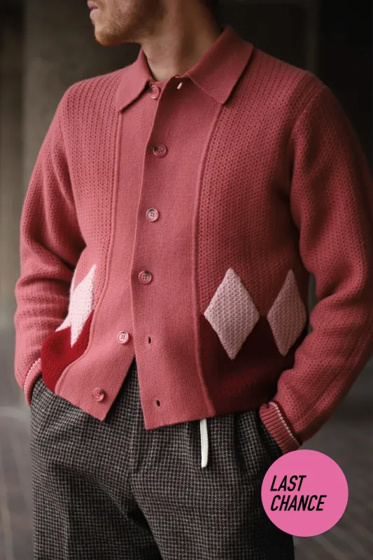 Rhubarb diamond panel knit sold by Scott Fraser Collection