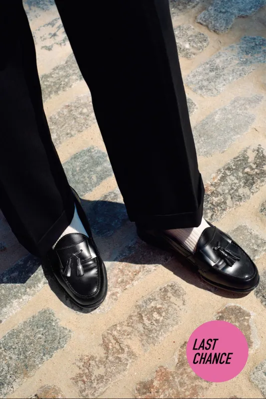 Black tassel loafer - Made in England by Grenson sold by Scott Fraser Collection