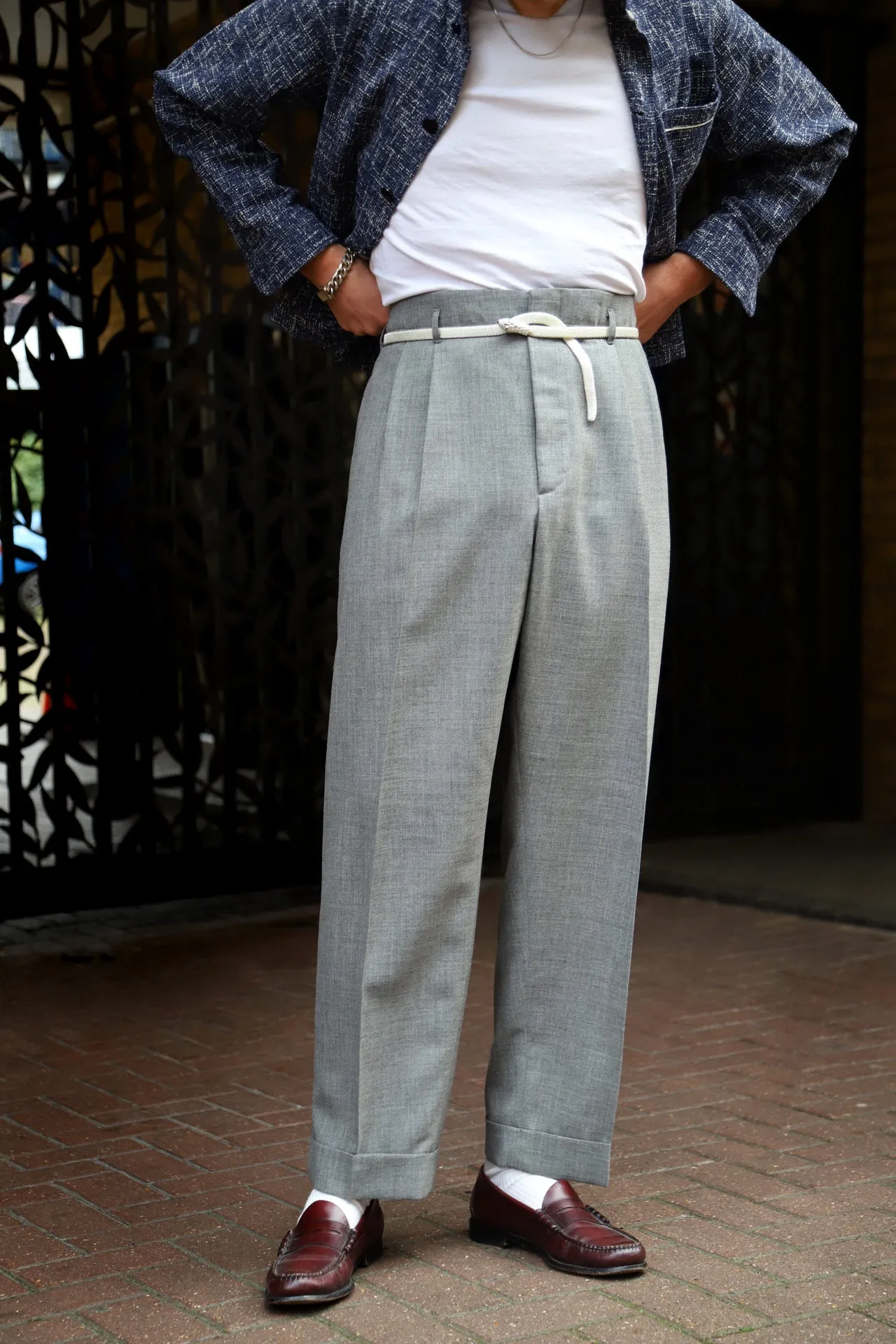 Empire waist peg trousers (made in 40+ fabric options) sold by Scott Fraser Collection product image thumbnail 3